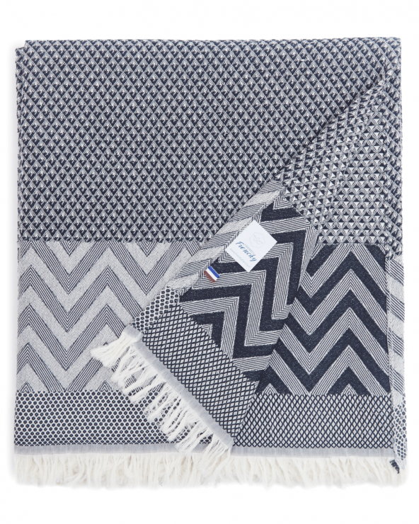 Draps de plage gris noir